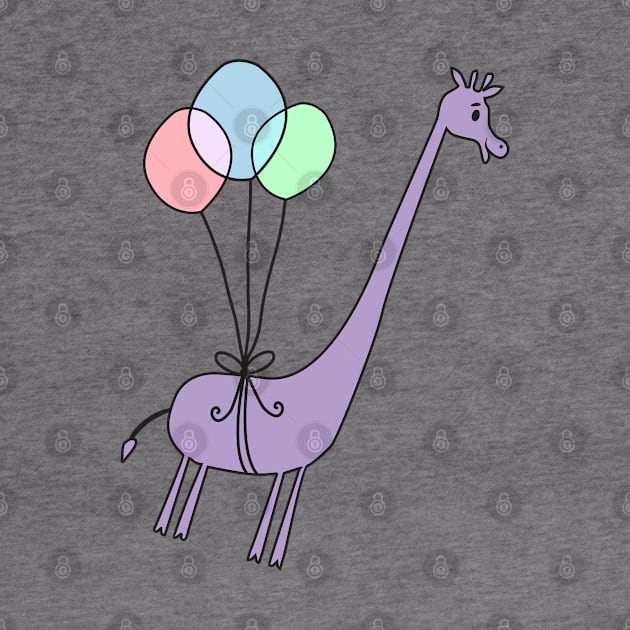 Cute Funny Giraffe Balloons Floating Away by MintedFresh